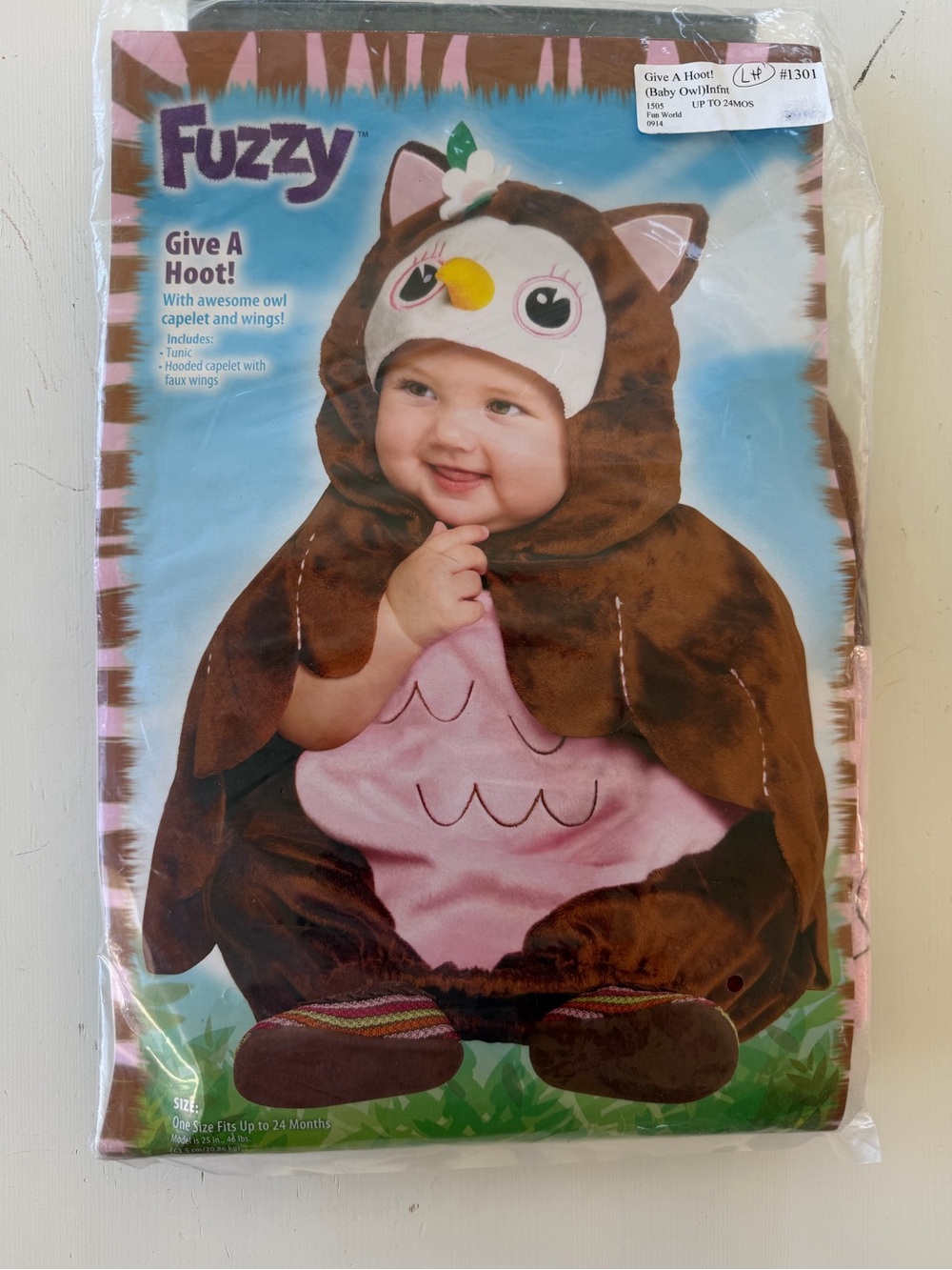 Give A Hoot Baby Owl Costume - Brown & Pink - Brand New